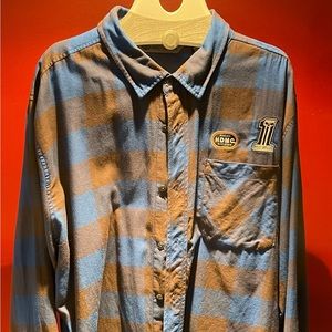 Men’s Harley-Davidson Skull Long Sleeve Woven Shirt Color Blue size 2XL SLIM FIT